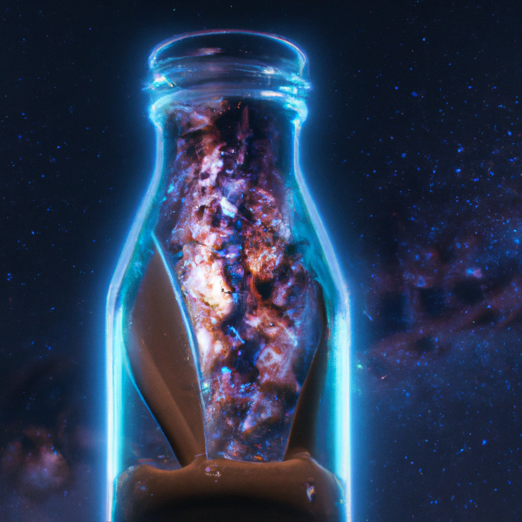 milkyway in a glass bottle, 4K, unreal engine, octane render