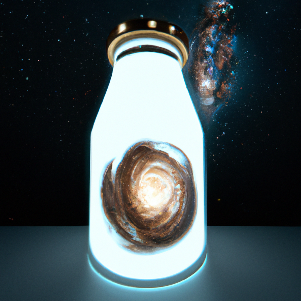 milkyway in a glass bottle, 4K, unreal engine, octane render