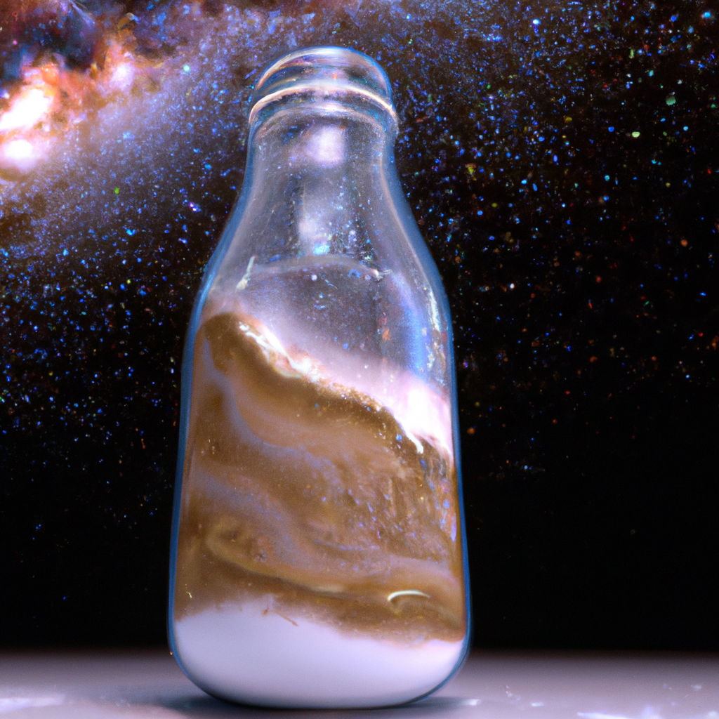 milkyway in a glass bottle, 4K, unreal engine, octane render