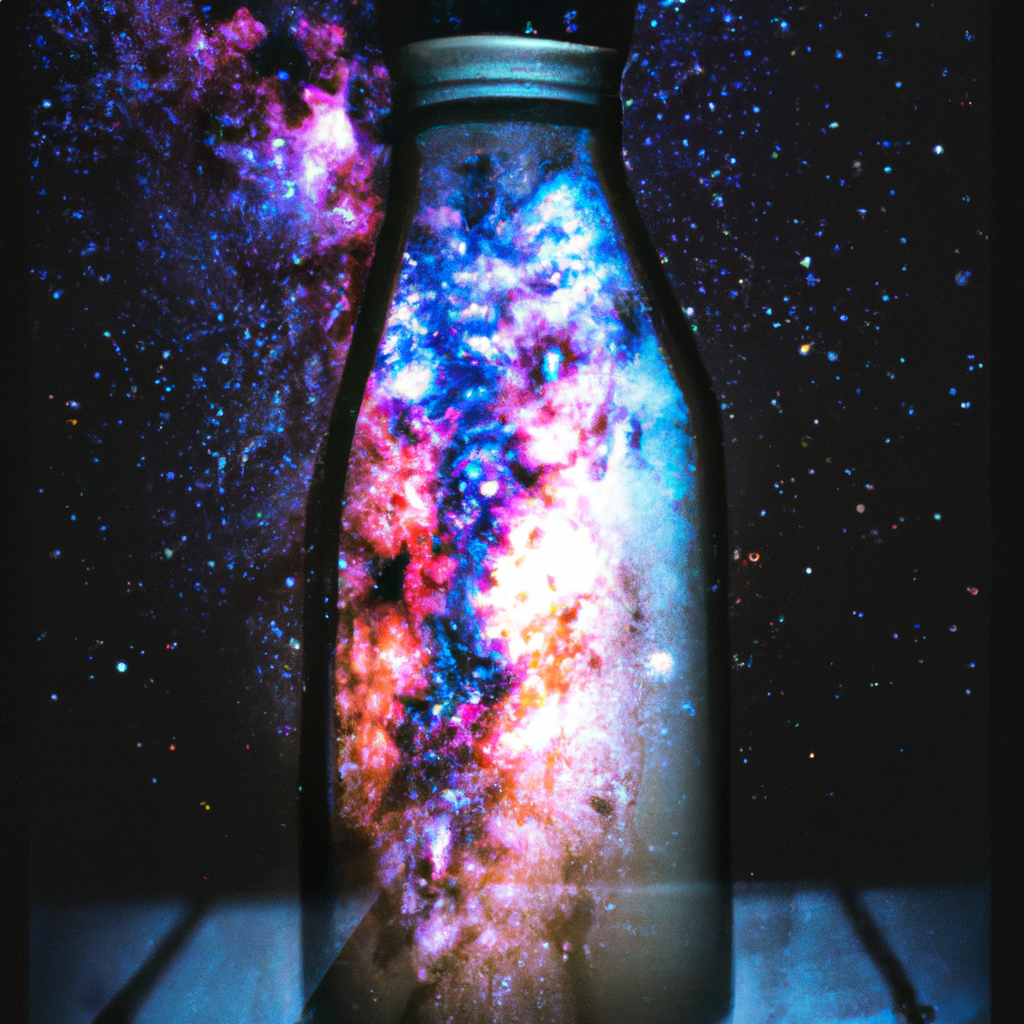milkyway in a glass bottle