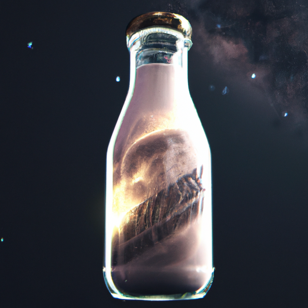 milkyway in a glass bottle, 4K, unreal engine, octane render