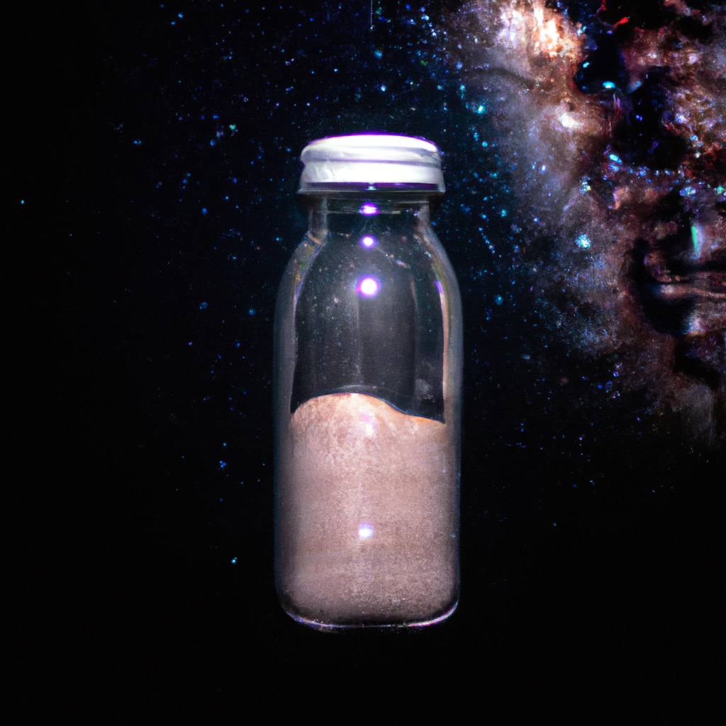 milkyway in a glass bottle