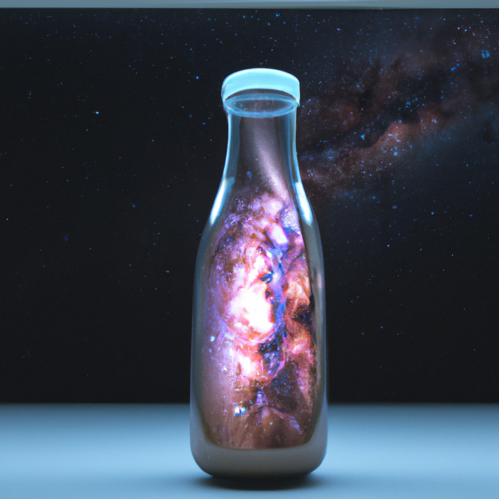 milkyway in a glass bottle, 4K, unreal engine, octane render