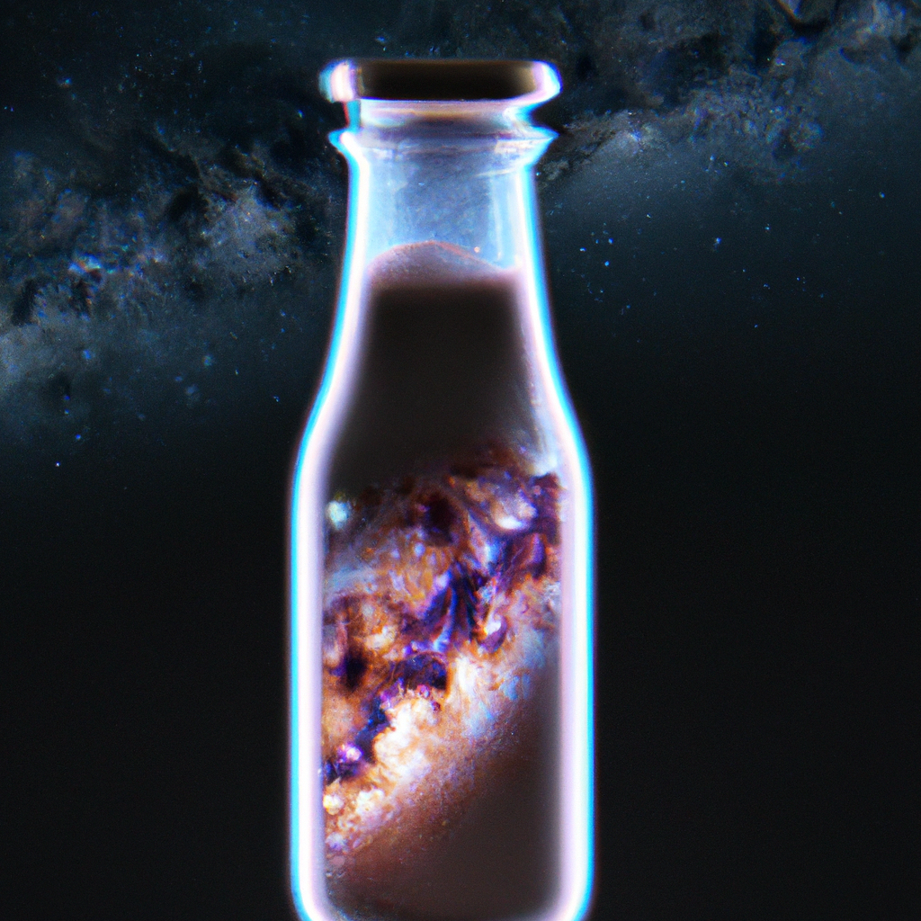 milkyway in a glass bottle, 4K, unreal engine, octane render