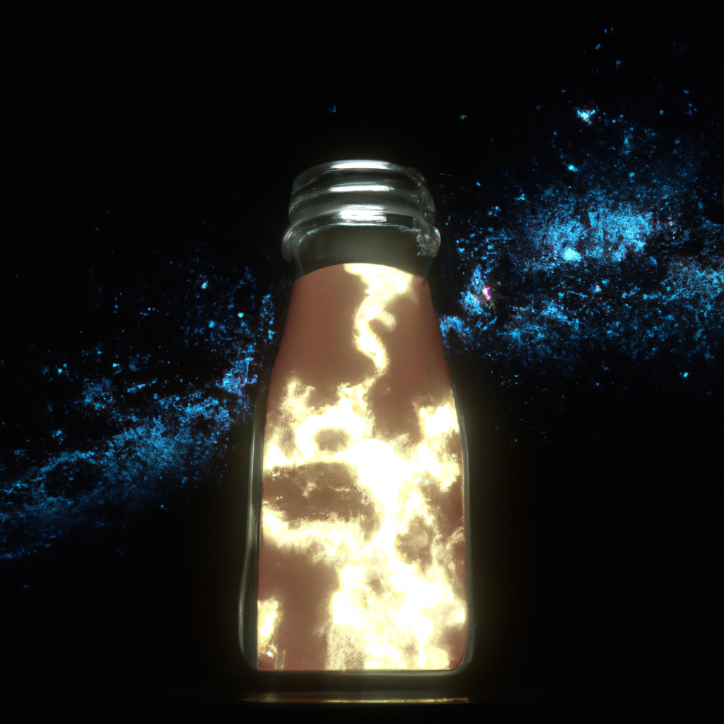 milkyway in a glass bottle, 4K, unreal engine, octane render