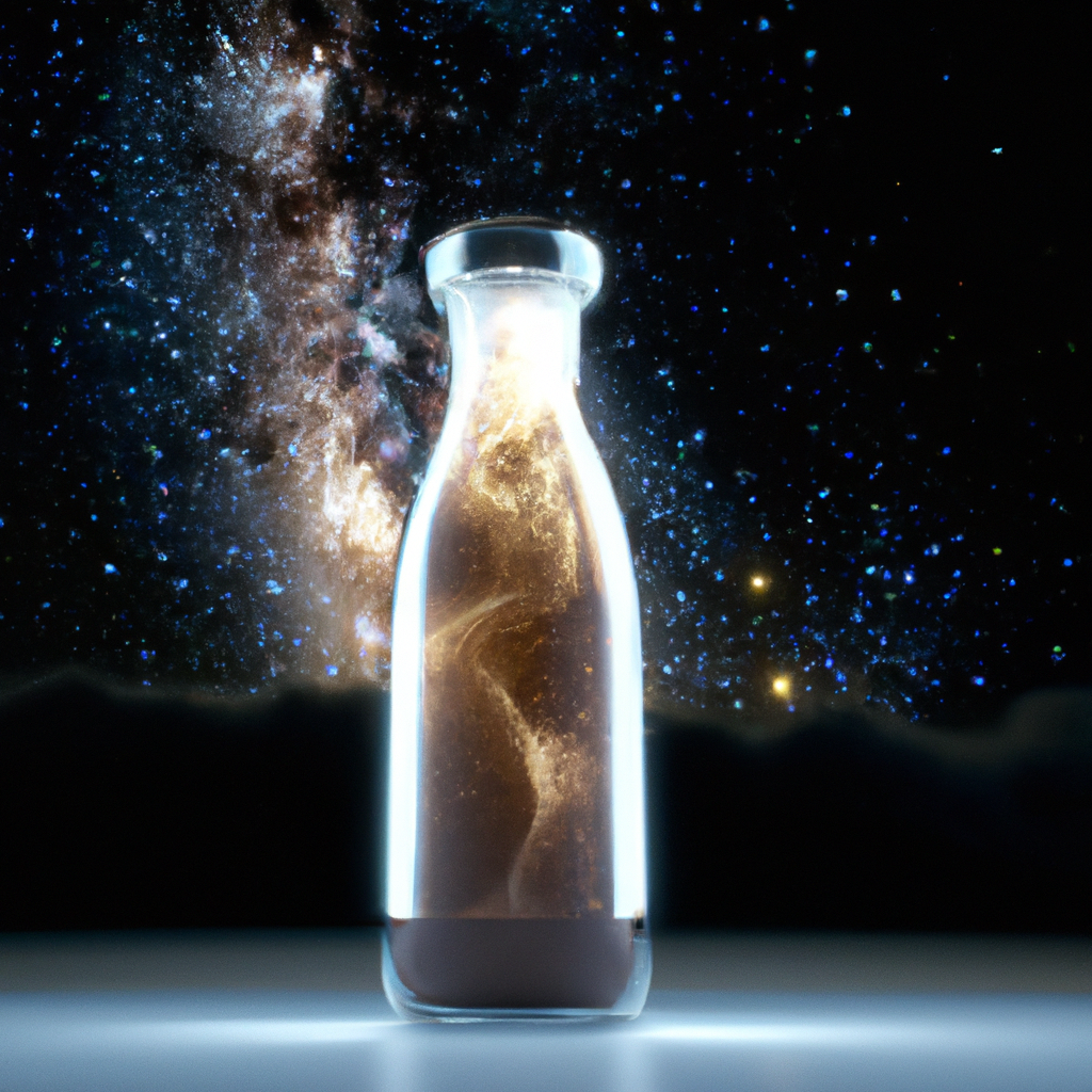 milkyway in a glass bottle, 4K, unreal engine, octane render