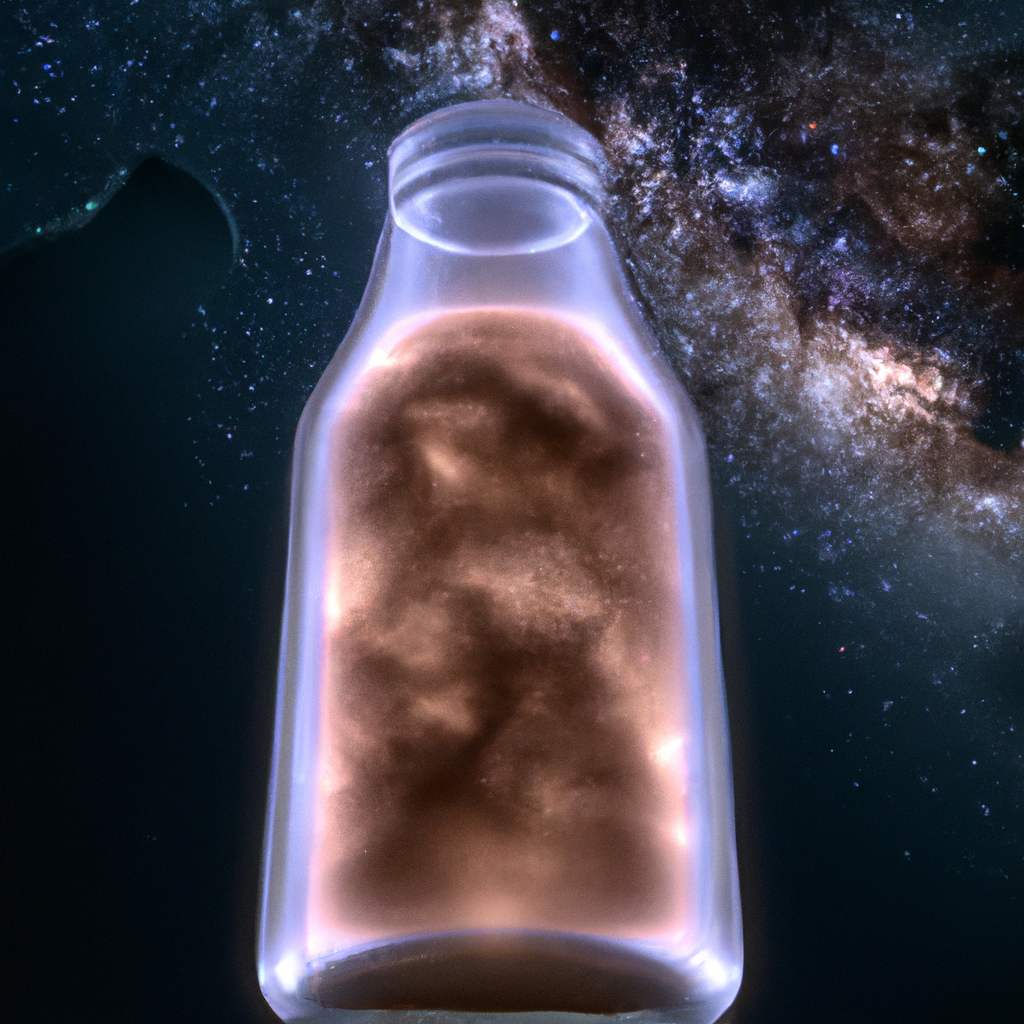 milkyway in a glass bottle, 4K, unreal engine, octane render