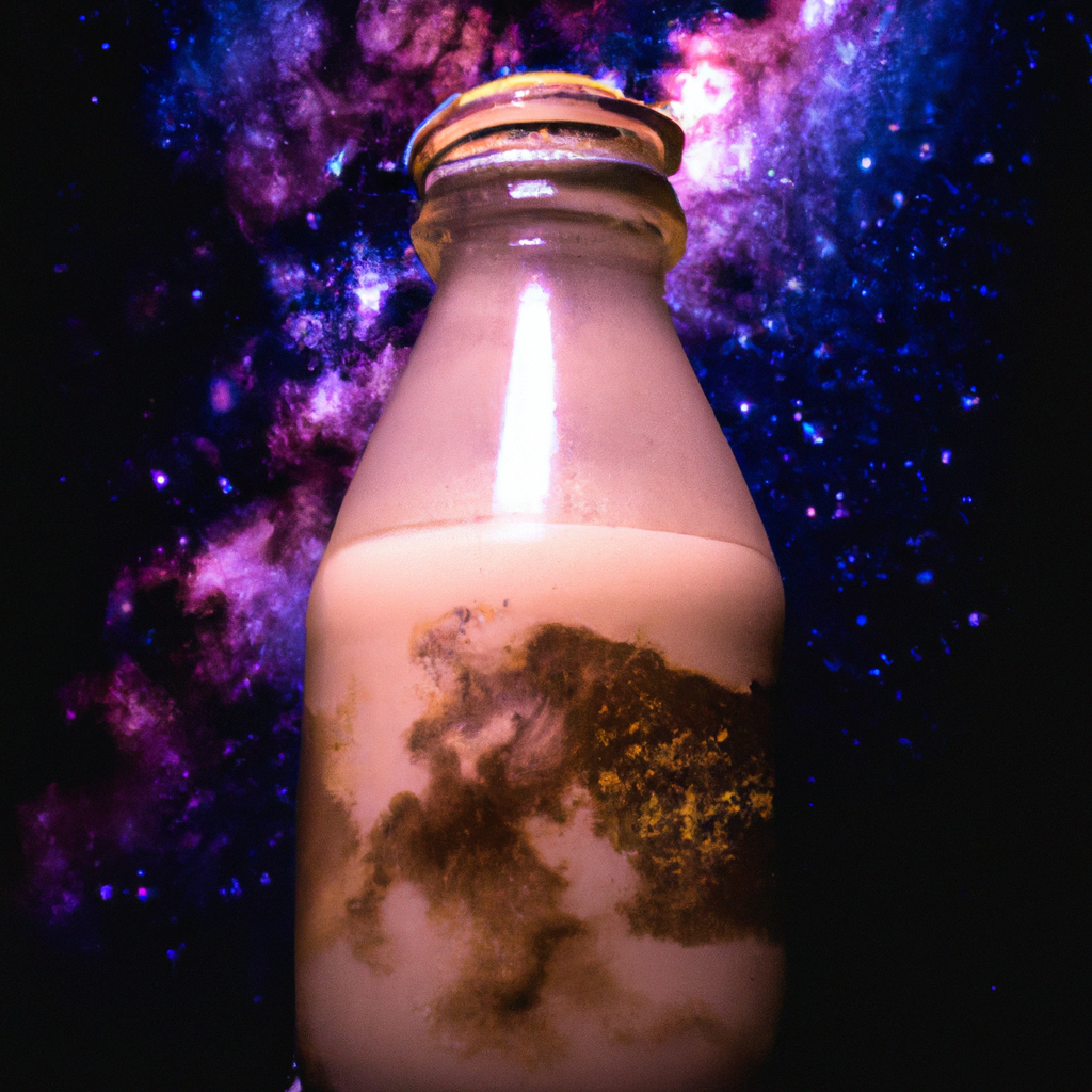 milkyway in a glass bottle