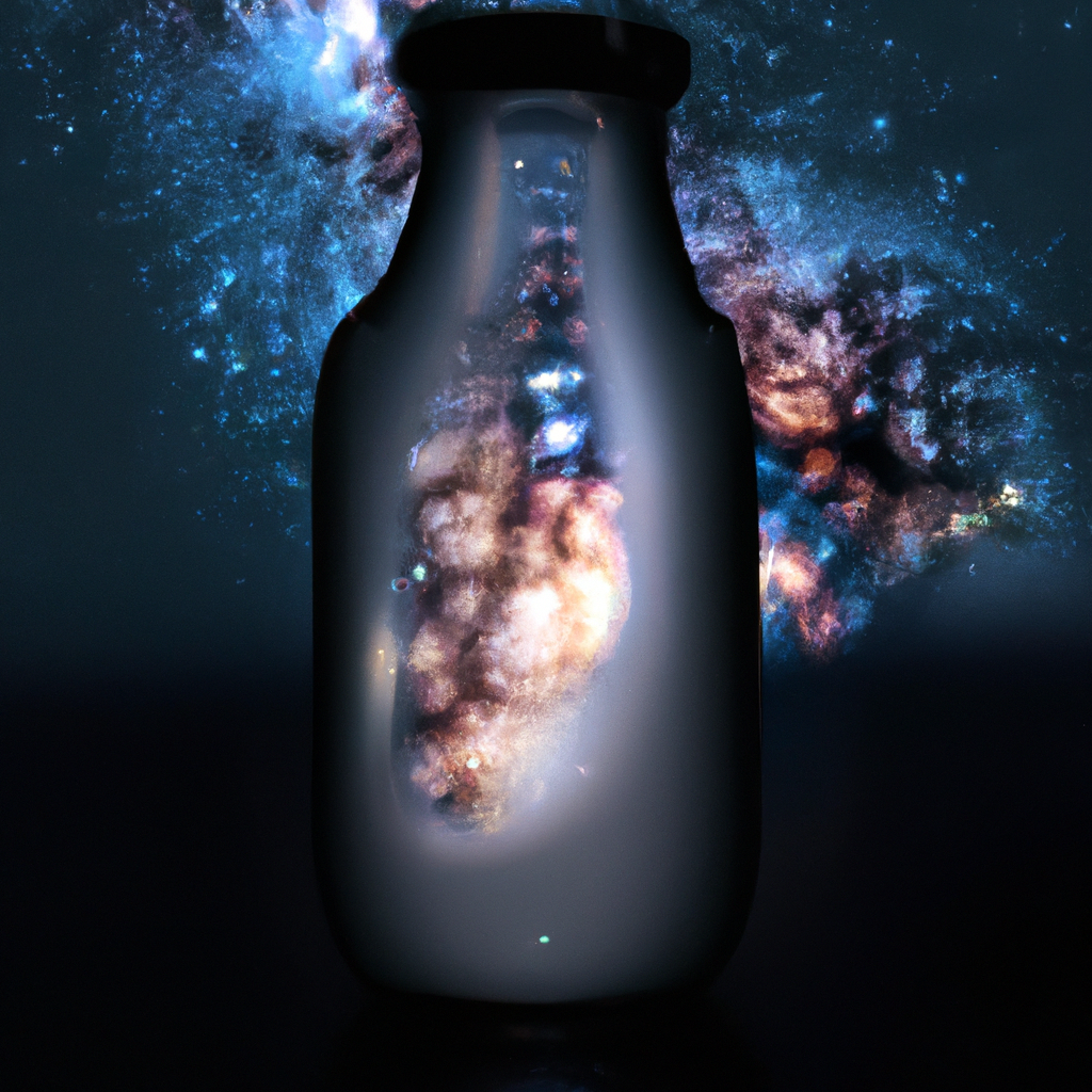 milkyway in a glass bottle