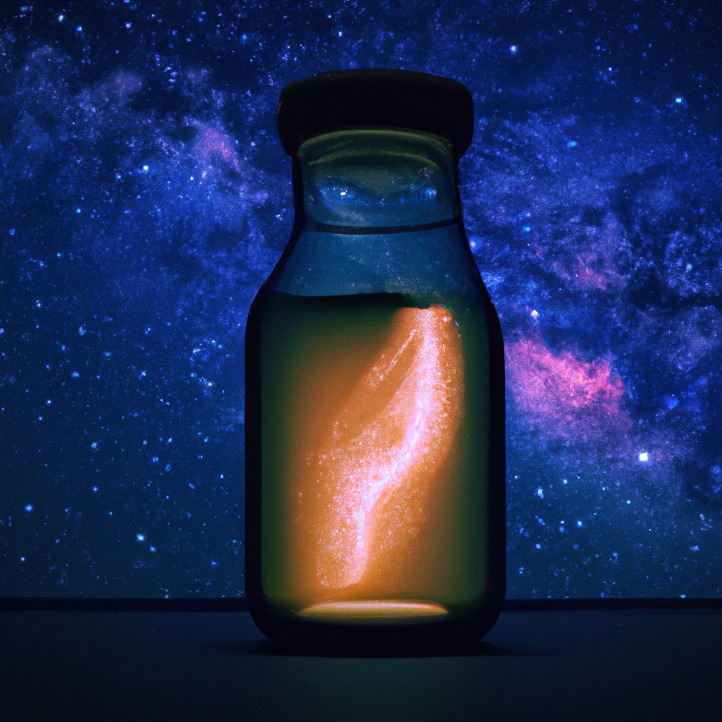 milkyway in a glass bottle, 4K, unreal engine, octane render